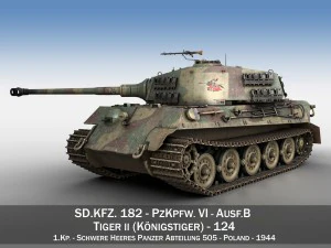 panzerkampfwagen vi - ausf b - tigre ii - 124 Modelo 3D