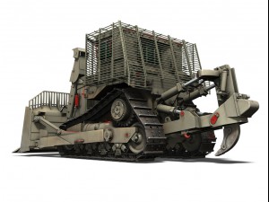 armored d9r bulldozer with slat armor 3D Model