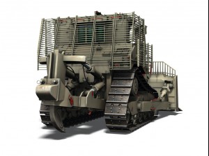 armored d9r bulldozer with slat armor 3D Model