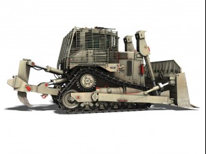 armored d9r bulldozer with slat armor 3D Model