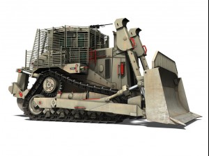 armored d9r bulldozer with slat armor 3D Model