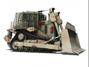 armored d9r bulldozer with slat armor 3D Model