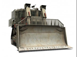 armored d9r bulldozer with slat armor 3D Model