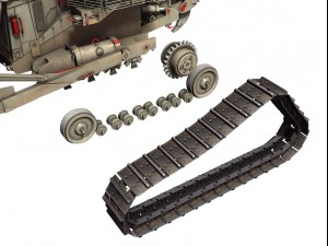 armored d9r bulldozer with slat armor 3D Model