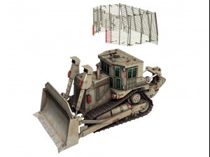 armored d9r bulldozer with slat armor 3D Model