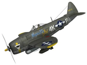 rep&uacute;blica p-47d raio - garota sigma nu Modelo 3D