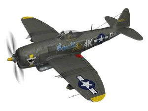 rep&uacute;blica p-47d raio - garota sigma nu Modelo 3D