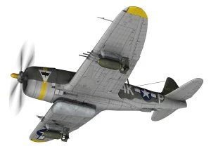 rep&uacute;blica p-47d raio - garota sigma nu Modelo 3D