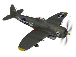 rep&uacute;blica p-47d raio - garota sigma nu Modelo 3D