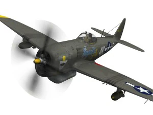 rep&uacute;blica p-47d raio - garota sigma nu Modelo 3D