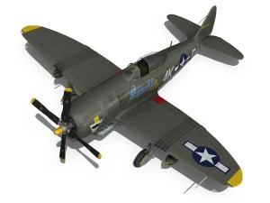 rep&uacute;blica p-47d raio - garota sigma nu Modelo 3D