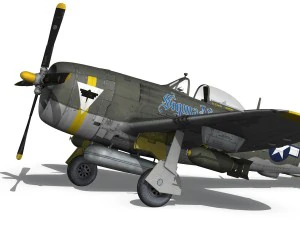 rep&uacute;blica p-47d raio - garota sigma nu Modelo 3D