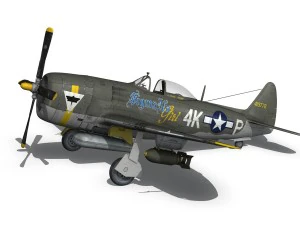 rep&uacute;blica p-47d raio - garota sigma nu Modelo 3D