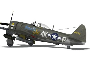 rep&uacute;blica p-47d raio - garota sigma nu Modelo 3D