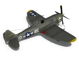 rep&uacute;blica p-47d raio - garota sigma nu Modelo 3D