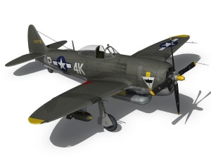 republic p-47d thunderbolt - sigma nu girl Modelo 3D