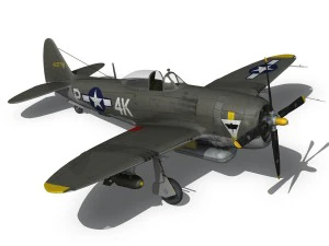 rep&uacute;blica p-47d raio - garota sigma nu Modelo 3D