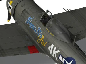 rep&uacute;blica p-47d raio - garota sigma nu Modelo 3D