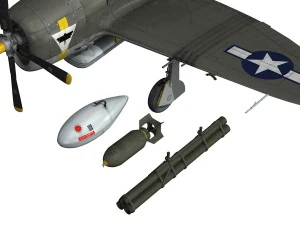 rep&uacute;blica p-47d raio - garota sigma nu Modelo 3D