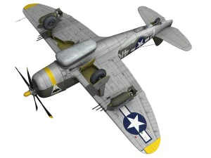 rep&uacute;blica p-47d raio - garota sigma nu Modelo 3D