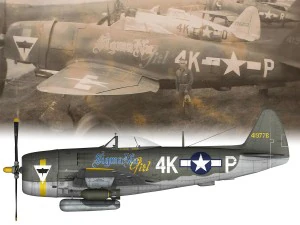 rep&uacute;blica p-47d raio - garota sigma nu Modelo 3D