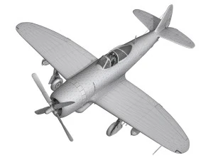 rep&uacute;blica p-47d raio - garota sigma nu Modelo 3D