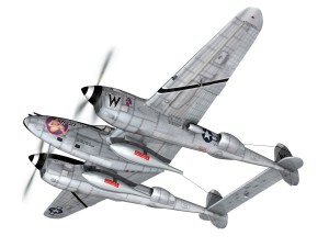 lockheed p-38 lightning - wicked woman 3Dモデル