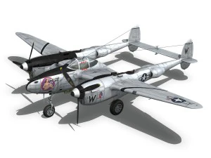 lockheed p-38 lightning - wicked woman 3D Model