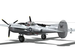 lockheed p-38 lightning - wicked woman 3D Model