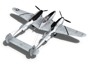 lockheed p-38 lightning - wicked woman 3Dモデル