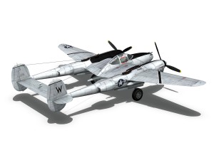 lockheed p-38 lightning - wicked woman 3Dモデル