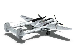 lockheed p-38 lightning - wicked woman 3D Model