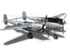 lockheed p-38 lightning - wicked woman 3Dモデル