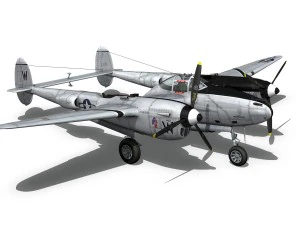 lockheed p-38 lightning - wicked woman 3D Model