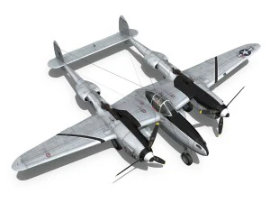 lockheed p-38 lightning - wicked woman 3D Model