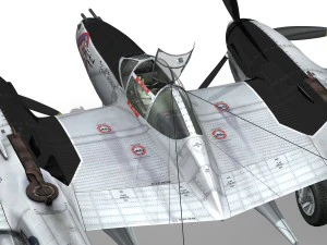 lockheed p-38 lightning - wicked woman 3D Model