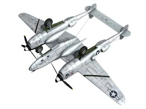 lockheed p-38 lightning - wicked woman 3D Model
