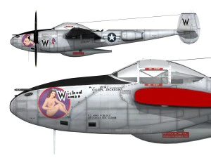 lockheed p-38 lightning - wicked woman 3D Model