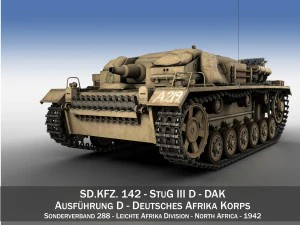 stug iii - ausfd - dak Model 3D