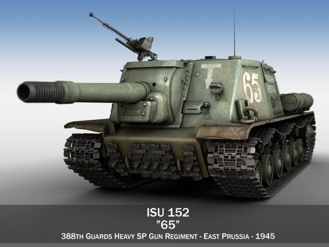 isu 152 - 65 - soviet heavy self-propelled Modelo 3D .c4d .max .obj .3ds .fbx .stl .blend 