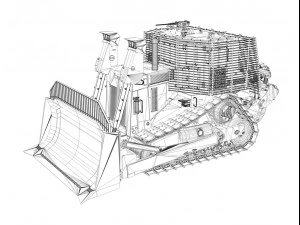 armored d9r bulldozer - 949634 - idf 3D Model