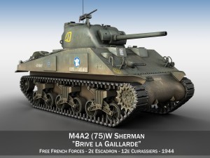 m4a2 sherman - brive la gaillarde 3D Model
