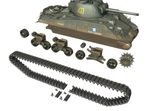 m4a2 sherman - brive la gaillarde 3D Model