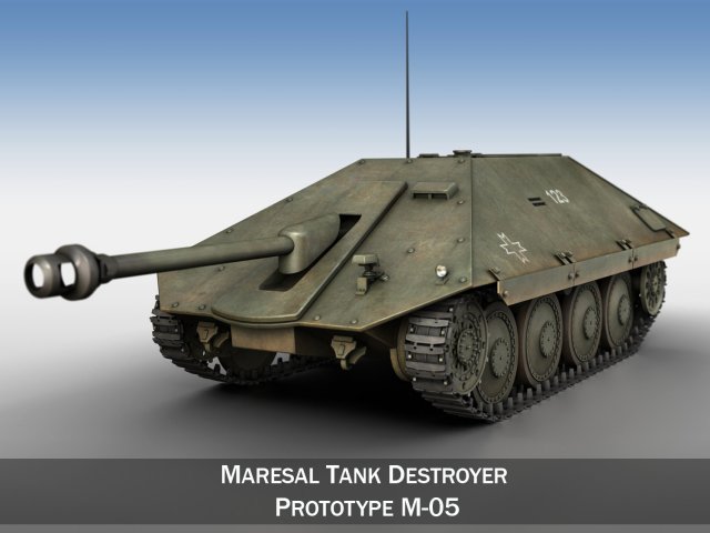 maresal m05 - romanian tank destroyer 3D Model .c4d .max .obj .3ds .fbx .stl .blend 