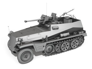 sdkfz 250-11 - halftruck with spzb 41 - 2 ss-pzdi 3Dモデル