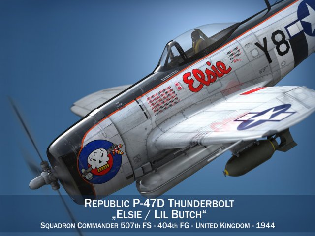 republic p-47d thunderbolt - elsie - lil butch 3D Модель .c4d .max .obj .3ds .fbx .stl .blend 