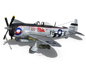republic p-47d thunderbolt - elsie - lil butch 3D Модель