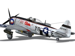 republic p-47d thunderbolt - elsie - lil butch 3D Модель