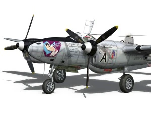 lockheed p-38 lightning - vagrant virgin 3D Model