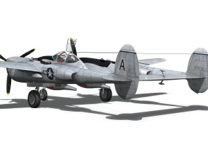 lockheed p-38 lightning - vagrant virgin 3D Model